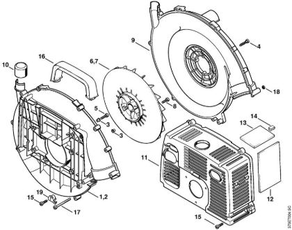 Sopradores (BG, BR) BR 420 Caixa do ventilador da marca Stihl