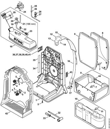 Sopradores (BG, BR) BR 420 C Placa traseira da marca Stihl