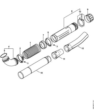 Sopradores (BG, BR) BR 450 Mangueira dobradiça, Tubo soprador da marca Stihl