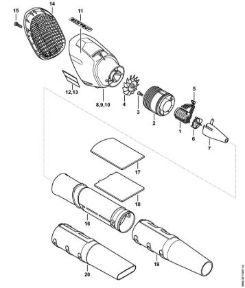 Sopradores alimentados a bateria (BGA) BGA 100 Motor eléctrico, ventilador da marca Stihl