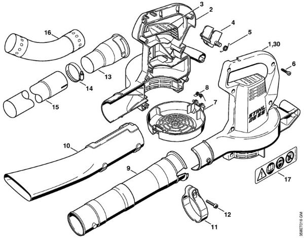Sopradores eléctricos (BE, BGE) BE 55 Caixa BE da marca Stihl
