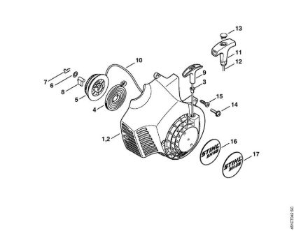 Trituradoras de aspiração (SH) SH 85-DZ Dispositivo de arranque da marca Stihl
