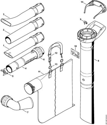 Trituradoras de aspiração eléctricas (SHE) SHE 71 Tubeira , Dispositivo de aspiração da marca Stihl