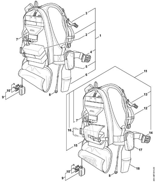 ASA 85 ASA 85 Sistema de suporte, Dispositivo de comando da marca Stihl