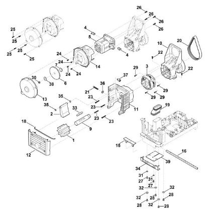Imagem de C - Motor, mecanismo de corte GHE 140.0 L