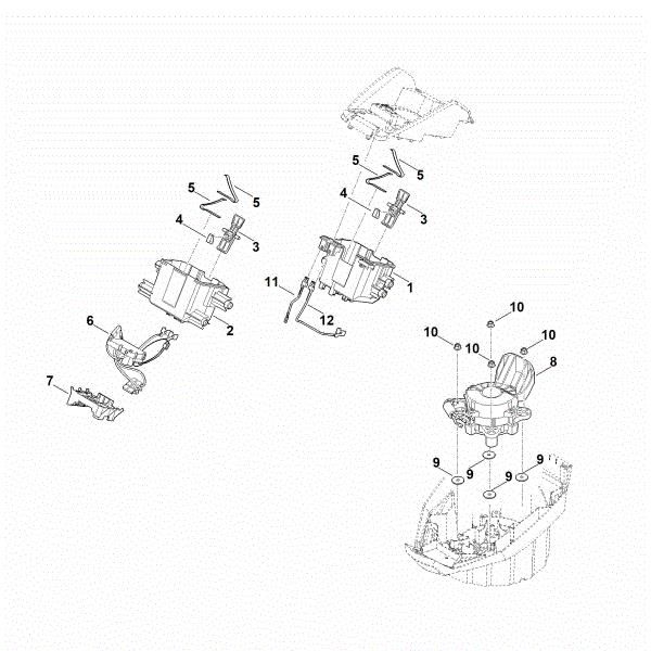 Imagem de C - Suporte da bateria, sistema eletrónico, motor elétrico MVC 600.1 X