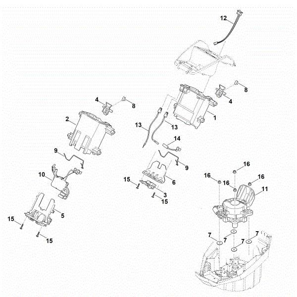Imagem de C - Suporte da bateria, sistema eletrónico, motor elétrico MVP 600.1