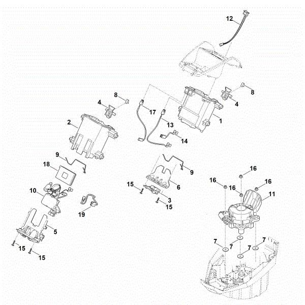Imagem de C - Suporte da bateria, sistema eletrónico, motor elétrico MVP 600.1 V