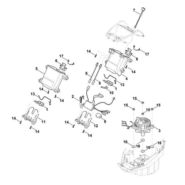 Imagem de C - Suporte da bateria, sistema eletrónico, motor elétrico MVP 850.0