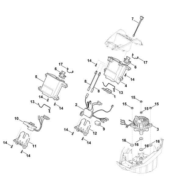 Imagem de C - Suporte da bateria, sistema eletrónico, motor elétrico MVP 850.0 S