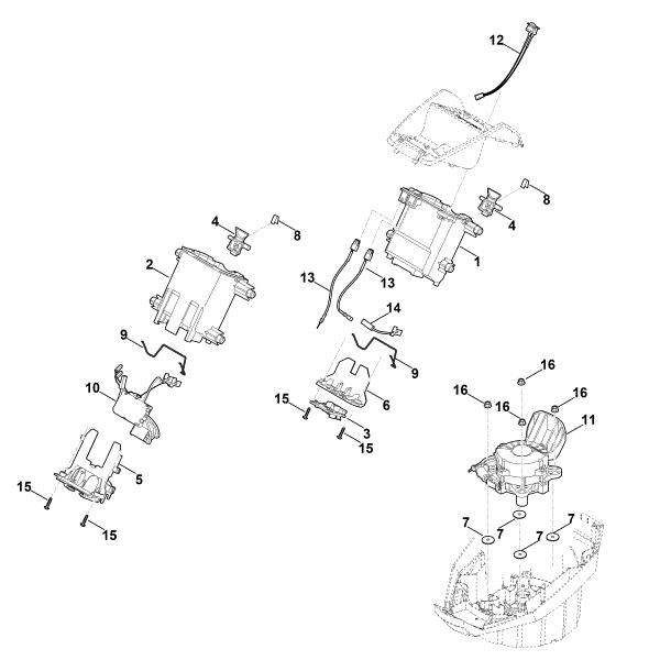 Imagem de C - Suporte da bateria, sistema eletrónico, motor elétrico MVP 850.1