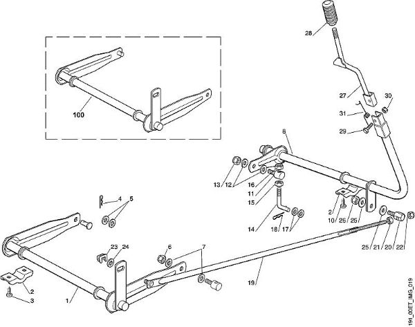 MR MR 380 G - Elevação do mecanismo de corte da marca Viking