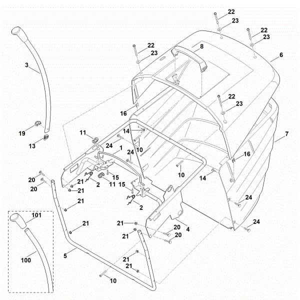 Imagem de O - Cesta de recolha de relva MT 6112.1 ZL