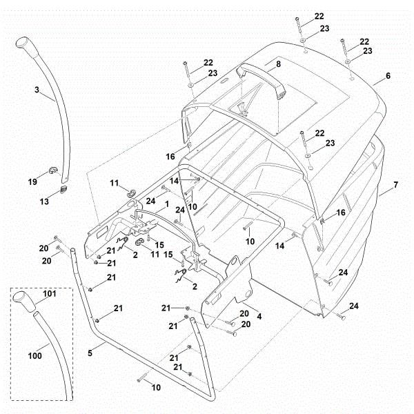 Imagem de O - Cesta de recolha de relva MT 6127.1 ZL