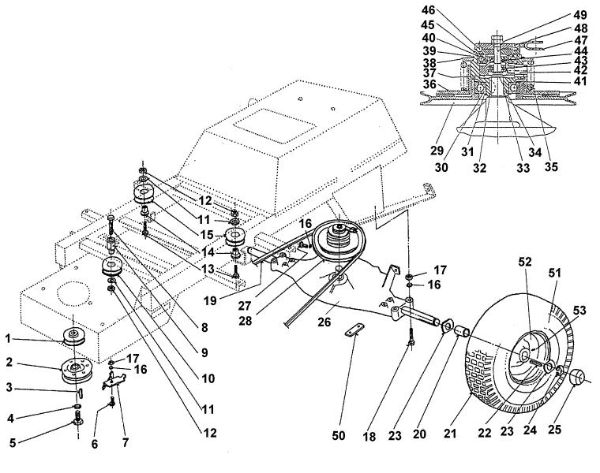 Imagem de C - Accionamento de correia, rodas traseiras MT 640 (1996)