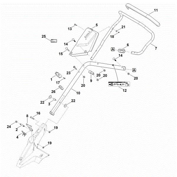 Imagem de B - Parte inferior do guiador MB 650.3 VE