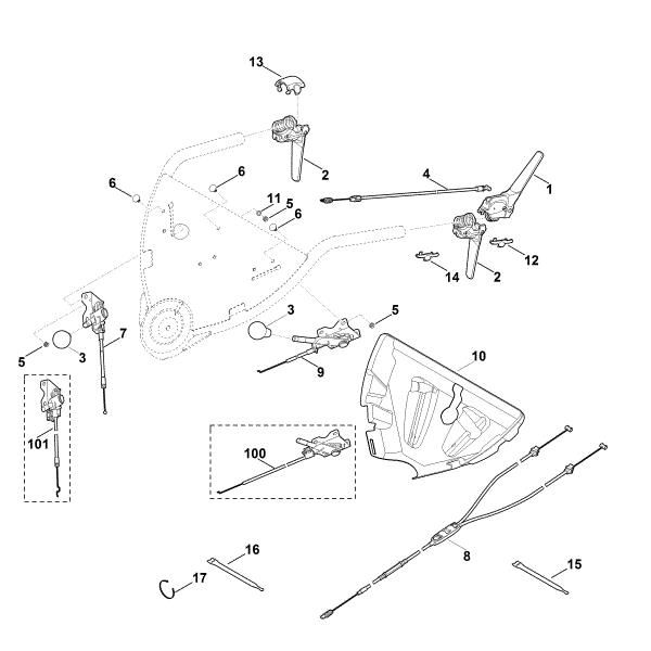 Imagem de A - Parte superior do guiador MB 750.1 GK