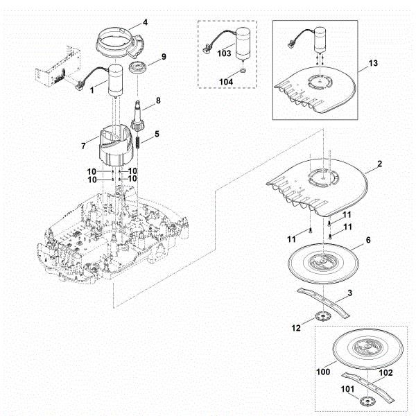 Imagem de D - Mecanismo de corte, ajuste da altura MI 632.0 C