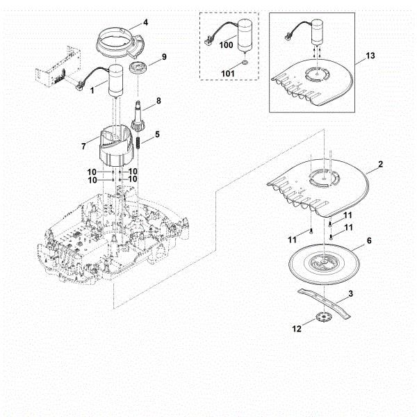 Imagem de D - Mecanismo de corte, ajuste da altura MI 632.1 PC