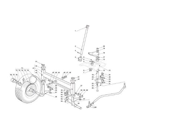 Steering arm OM 91C/11,5M Cat.2010 Garden tractor