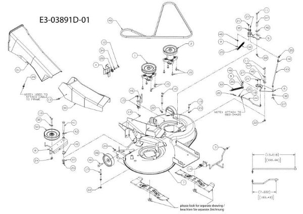 Cutting plate (1) KROSSER 92/15,5 H Cat.2011 Garden tractor