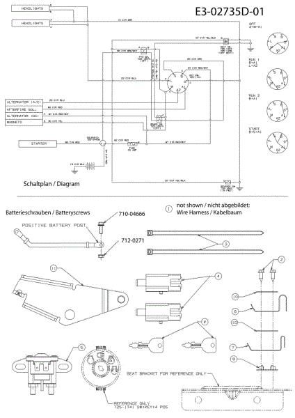 Electric diagram (1/2) TORNADO 108/20 H Cat.2011 Garden tractor