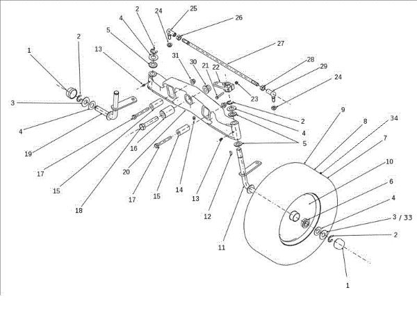 Front axle OM 106J/16H Cat.2012 Garden tractor