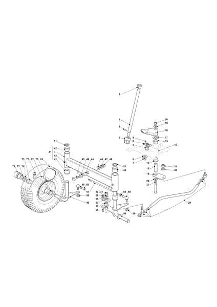 Steering arm OM 101C/16K H Cat.2013 Garden tractor