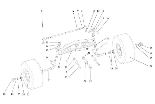 Front axle OM 92S/16H Cat.2014 Garden tractor