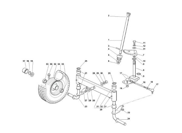 Steering arm OM 72C/12,5KH Cat.2014 Garden tractor