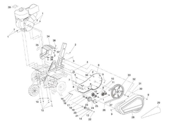 Unit (Bonnets) MH 190 RXS Rotary tiller