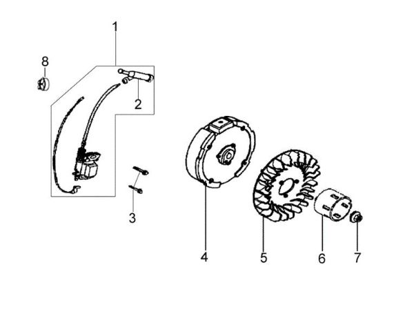 Flywheel and coil MH 175 RK (K800 HT) Rotary tiller