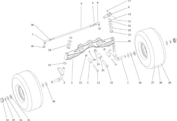 Front axle OM 124/22 H Cat. 2015 Garden tractor