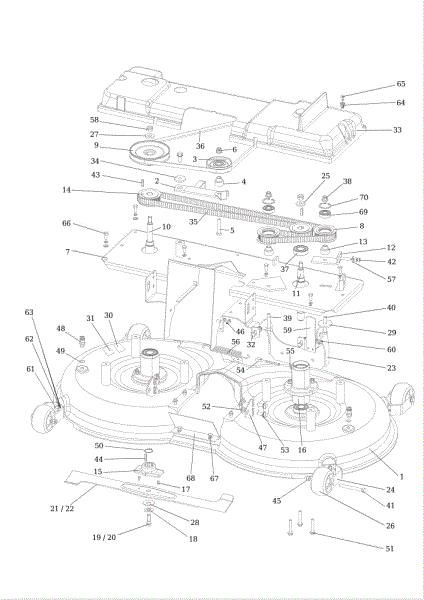 Cutting plate (1) OM 124/22 H Cat. 2015 Garden tractor