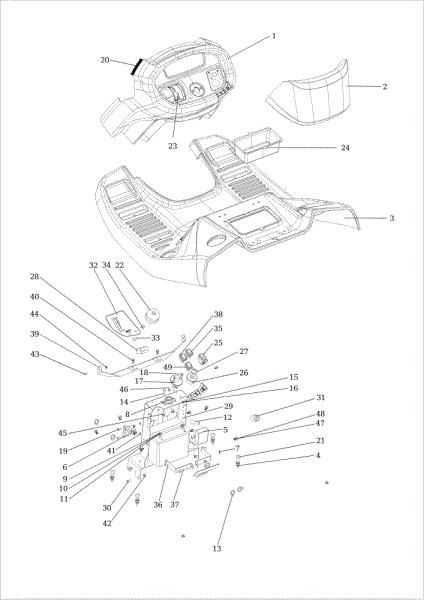 Dashboard OM 124/22 H Cat. 2016 Garden tractor
