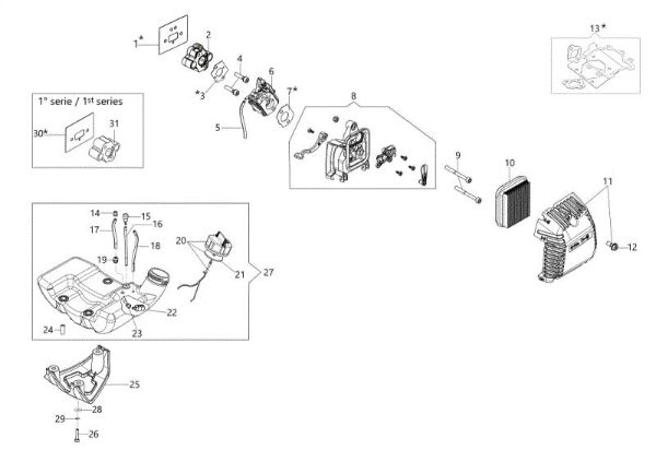 Tank and air filter Power unit BC 300 D