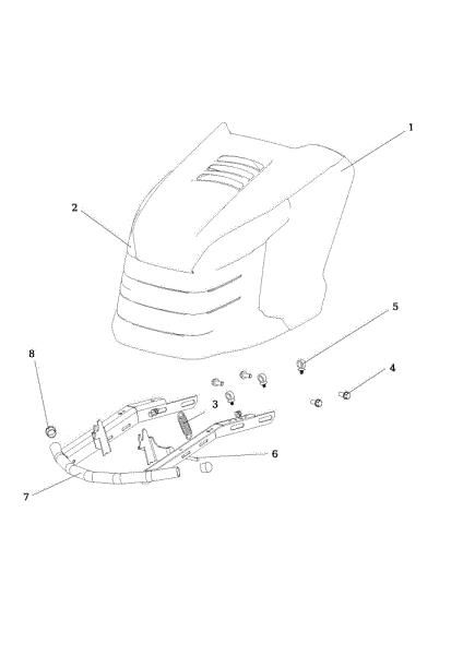 Hood (3/3) OM 107 L/16 KH (K1600AVD) Cat. 2017 Garden tractor
