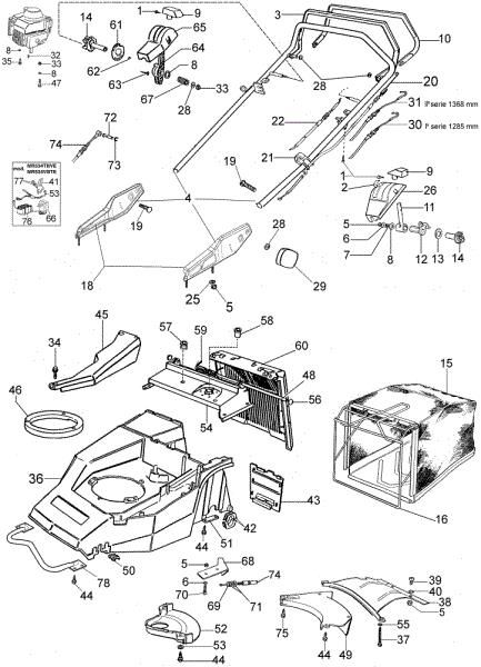 New handle (From January 2003) LUX 53 TVJ Lawnmower