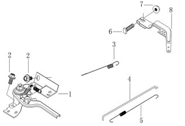 Control lever MH 198 RK (K800 HC) 35cm Rotary tiller