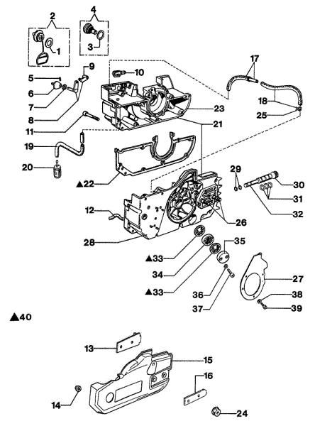 Crankcase 264 TTA Power cutter