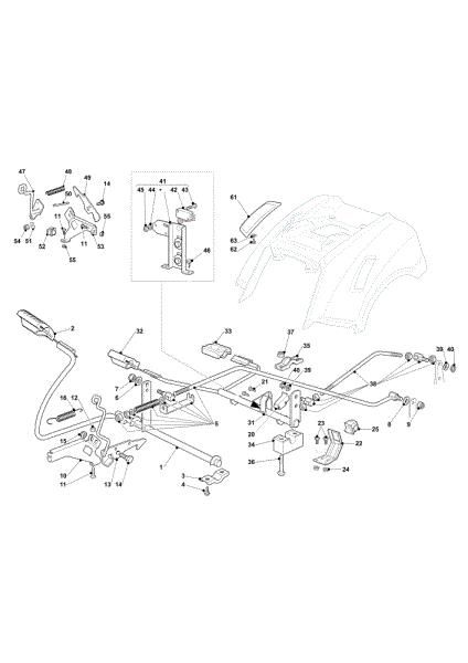 Brake and gearbox controls OM 93/16 K Cat. 2019 Garden tractor