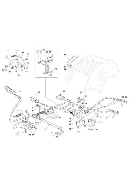 Brake and gearbox controls OM 103/21 Cat. 2019 Garden tractor