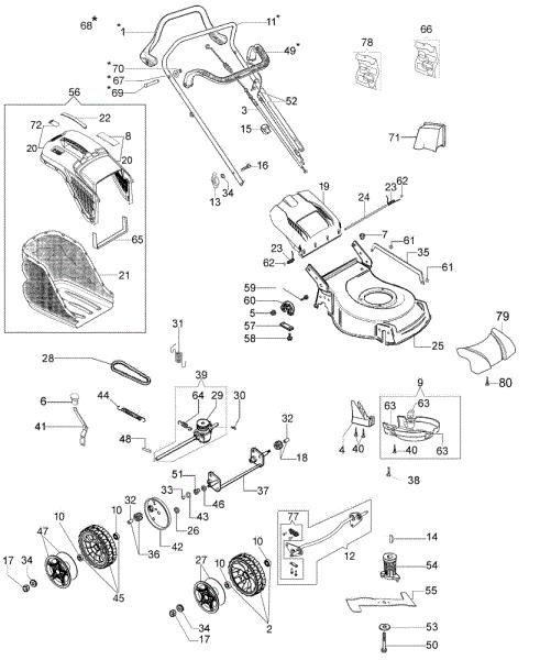 Complete illustrated parts list G 44 TK COMFORT PLUS (K605) EURO 5 Lawnmower