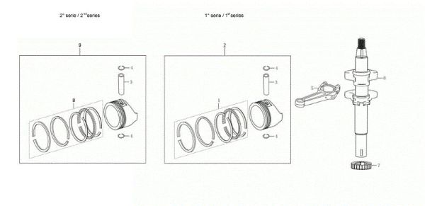 Shaft + piston GV 53 TK ALL ROAD 3 (K655) EURO 5 Lawnmower