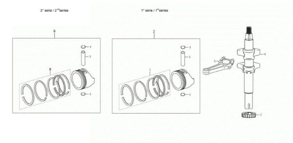 Shaft + piston G 53 TKE ALL ROAD PLUS 4 (K655LI) EURO 5 Lawnmower