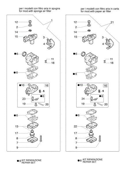 Carburetor WYK-104, WYK-143A 753 T Brushcutter