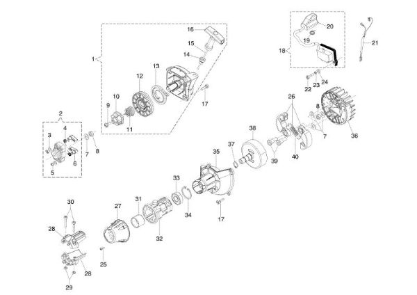 Starter assy and clutch 741 50Y Brushcutter