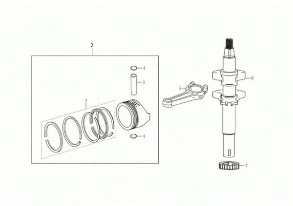 Shaft + piston G 48 TK ALLROAD PLUS 4 (K655) EURO 5 50Y Lawnmower