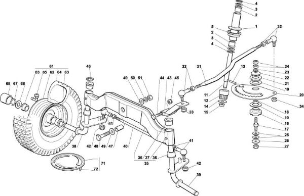 Steering arm OM 102C/17M Garden tractor