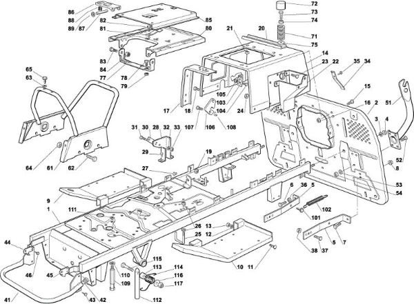 Frame OM 102C/15,5H Cat.2002 Garden tractor